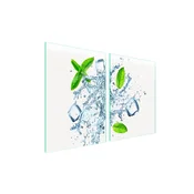 shumee Steklena zaščitna plošča za štedilnik 2x45x52 Ice