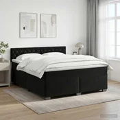 vidaXL Postelja boxspring z vzmetnico Črna 160 x 200 cm Žamet