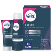 Veet Expert Set za intimno odstranjevanje dlak krema 50 ml + pena 50 ml