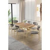 Hanah Home Trpezarijski set, 7 komada, Sivi