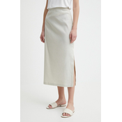 Lanena suknja Sisley boja: bež, maxi, širi se prema dolje