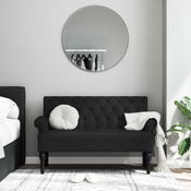 Klupa s naslonom crna 120x62x75,5 cm tkanina