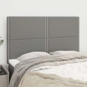 Greatstore Posteljno vzglavje 4 kosa temno siv 72x5x78/88 cm blago