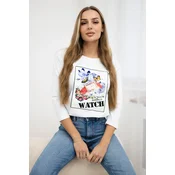 Blouse with 3D Watch white graphics