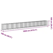 Gabionska košara s poklopcem 1050x100x100 cm pocincano željezo