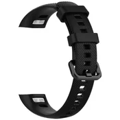 Mobilly Nadomestni silikonski trak za Honor Band 5 in 4, črn