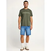 Funky Buddha Majica  temno zelena / volneno bela