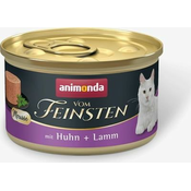 Mokra mačja hrana Vom Feinsten - Adult Mousse, 85 g - Piščanec in jagnjetina