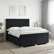 vidaXL Postelja boxspring z vzmetnico Črna 180 x 200 cm Blago