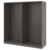 PAX 2 okvira garderobera, tamnosiva, 200x58x201 cm