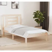 Vidaxl Posteljni okvir brez vzmetnice 90x190 cm trdna borovina