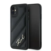 slomart Etui Karl Lagerfeld Diagonal Quilted Script za iPhone 11/Xr - črno