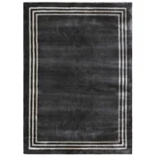 Casa Padrino luxury viscose carpet black/gray 160 x 230 cm - Rectangular living room carpet - Modern bedroom carpet - Luxury interior - Luxury quality