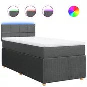 vidaXL vidaXL Box spring postelja z vzmetnico temno siva 80x200 cm blago, (21306279)