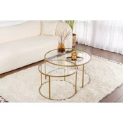 Hanah Home Set stolova za dnevnu sobu Aurum, 80x80x43cm, 2 komada, Zlatne boje