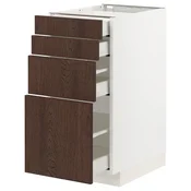 METOD / MAXIMERA Podni element 4 fronta/4 fioke, bela/Sinarp smeda, 40x60 cm