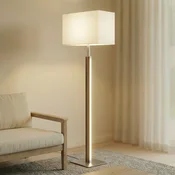 Quitani LED-stoječa svetilka Lisene, oreh/srebro/naravna barva, 162 cm, z - Dnevna soba/jedilnica - Dizajn - oreh, srebro, naravna barva - Tkanine/tekstil