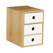 Northix Namizni organizator s 3 predali, shranjevanje iz bambusa, odstranljivi predali za pisalne potrebščine in nakit