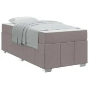 Vidaxl Konstrukcija postelje z vzmetnico Taupe 120 x 190 cm blago