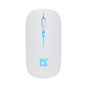 Defender TOUCH MM-997 bežicni miš, opticki, 1600 dpi, 2.4 GHz, Bluetooth, bijeli, RGB, PUNJIVI, bez klika, tihi