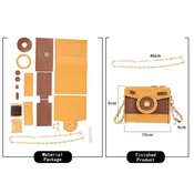 INF DIY Materialni Paket za Mini Fotoaparat Torbico iz PU Usnja Khaki+Dark brown, (5000076161)