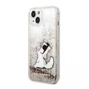 Karl Lagerfeld zaščitni ovitek Liquid Glitter Choupette Fun Gold, Iphone 14