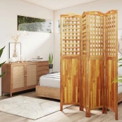 vidaXL Paravan 4-delni 162x2x180 cm trden akacijev les