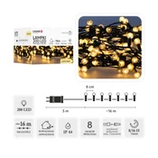 LED-žarnice v obliki češnjevih krogelk, 200 LED, 16 m – toplo bela