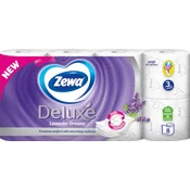 Zewa Deluxe Lavender Dreams 3-slojni toaletni papir, 8 rolic, 19,3 m rolica