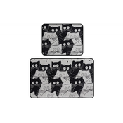 Črne/sive kopalniške preproge v kompletu 2 ks 60x100 cm White Cats – Foutastic