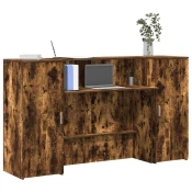 vidaXL Sprejemna miza dimljeni hrast 180x50x103,5 cm inženirski les