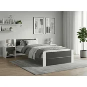 Postelja IKAROS DOUBLE 90 x 200 cm, antracit/bela Posteljno dno: Z lamelno posteljno dno, Vzmetnica: Brez vzmetnice