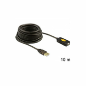 Kabel DELOCK, USB 2.0, USB-A (M) na USB-A (Ž), podaljševalni, 10m