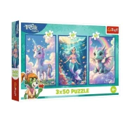 Trefl - Puzzle 3x50 Skupaj v pisanem svetu - 40 - 99 kosov