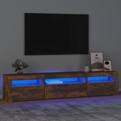 TV ormaric s LED svjetlima boja dimljenog hrasta 195x35x40 cm