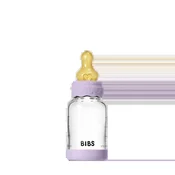 BIBS - Otroška steklena steklenička Boheme 120 ml, lateks - Violet Sky (počasen pretok)
