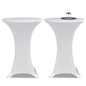 vidaXL Bijeli rastežljiv stolnjak za stolove O70 2 kom