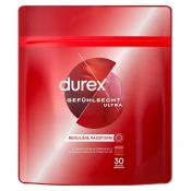 Durex Gefuhlsecht Ultra 30 pcs - Ultra-Thin Latex Condoms, Size 52 mm ODR040B