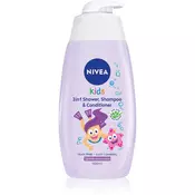 Nivea Kids Sparkle Berry gel za prhanje in šampon 2v1 za otroke 500 ml