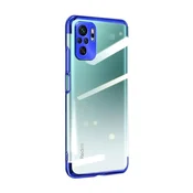 HURTEL Prozorna barvna torbica žepkov z metalnim okvirjem Xiaomi Redmi Note 10 5G/Poco M3 Pro modra