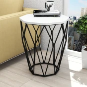 Hanah home Klub sto Sofya 46x57x46cm Belo-Crni
