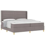 Vidaxl Postelja z vzmetnico z vzmetnico Taupe 200 x 200 cm blago