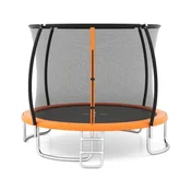 Costway Zunanji rekreacijski trampolin z varnostno zaščitno mrežo oranžen