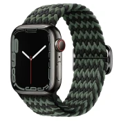 Pleten pas za uro Apple Watch (38/40/41/42 mm) - black green