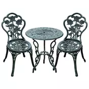 Homestar Bistro komplet 3-delni miza 60x69 cm stoli 49x40x82 cm zelena