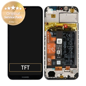 Huawei Y5 (2019) - LCD zaslon + steklo na dotik + okvir + baterija (Midnight Black) - 02352QNW Genuine Service Pack