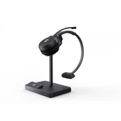 Yealink WH62 Mono Teams Slušalke z mikrofonom Brezžična Naglavni trak Pisarna/klicni center Mikro USB Stojalo za polnjenje Črna