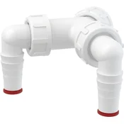 PVC KOLENO ZA DVA PRALNA STROJA Z VENTILI 02086