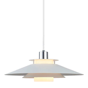 Halo Design 990792 - Viseci luster na sajli RIVOLI 1xE27/40W/230V precnik 40 cm bela/sjajni hrom