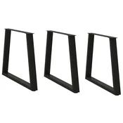Vidaxl Noge za jedilno mizo v obliki črke V, 3 kosi, črne, 80 x (72-73,3) cm, jeklo